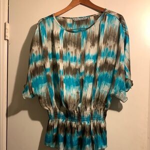 Elegant Blue and Gray‎ Blouse